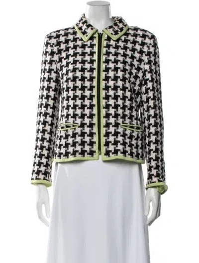 Pre-owned Louis Fèraud Houndstooth Print Jacket In Black