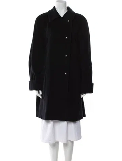 Pre-owned Louis Fèraud Lambswool Peacoat In Black