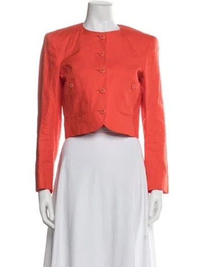 Pre-owned Louis Fèraud Linen Blazer In Orange