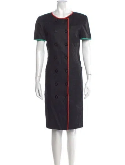 Pre-owned Louis Fèraud Linen Knee-length Dress In Black