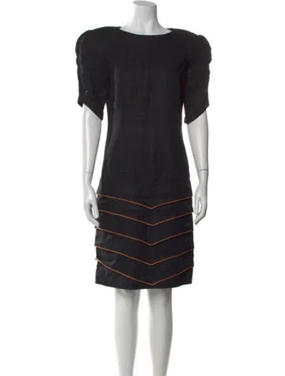 Pre-owned Louis Fèraud Linen Knee-length Dress In Black