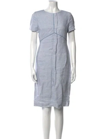 Pre-owned Louis Fèraud Linen Knee-length Dress In Blue