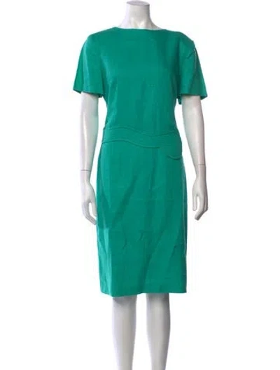 Pre-owned Louis Fèraud Linen Knee-length Dress In Green