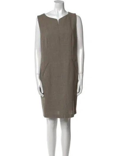 Pre-owned Louis Fèraud Linen Mini Dress In Brown