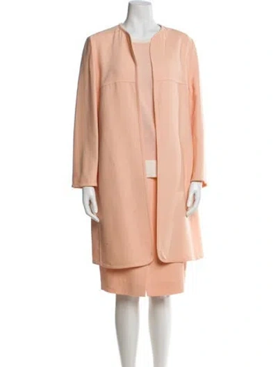 Pre-owned Louis Fèraud Merino Wool Skirt Suit In Orange