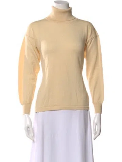 Pre-owned Louis Fèraud Merino Wool Turtleneck Sweater In Neutral