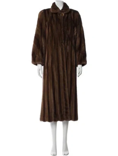 Pre-owned Louis Fèraud Mink Fur Coat In Brown