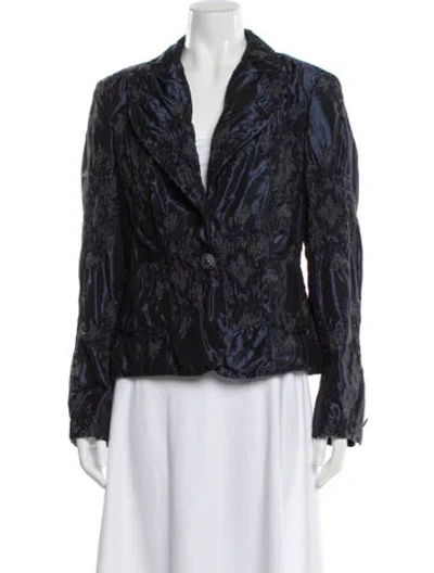 Pre-owned Louis Fèraud Patterned Blazer In Blue