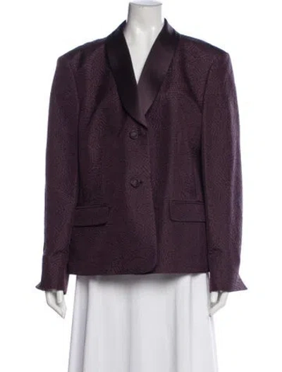 Pre-owned Louis Fèraud Patterned Blazer In Purple