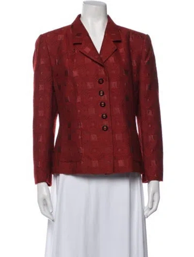 Pre-owned Louis Fèraud Patterned Blazer In Red