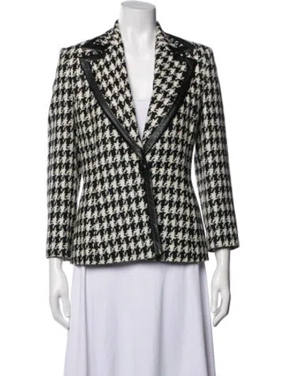 Pre-owned Louis Fèraud Plaid Print Blazer In Black