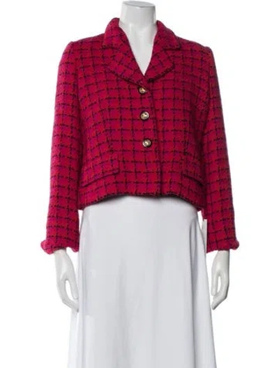 Pre-owned Louis Fèraud Plaid Print Blazer In Red