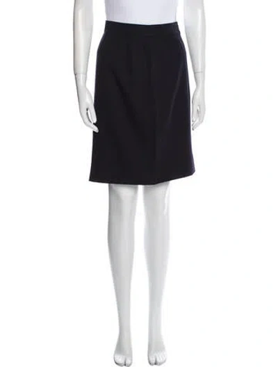 Pre-owned Louis Fèraud Pleated Accents Knee-length Skirt In Blue