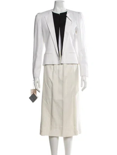 Pre-owned Louis Fèraud Pleated Accents Skirt Set In Neutrals