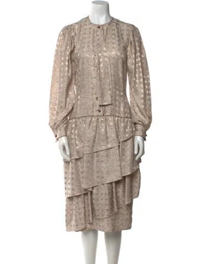 Pre-owned Louis Fèraud Printed Midi Length Dress In Neutral