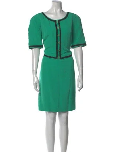 Pre-owned Louis Fèraud Scoop Neck Knee-length Dress In Multi