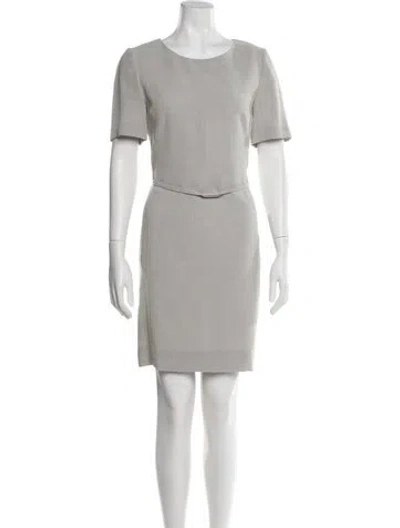 Pre-owned Louis Fèraud Scoop Neck Mini Dress In Gray