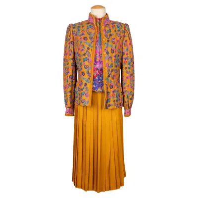 Pre-owned Louis Fèraud Louis Feraud Set Haute Couture, 1980's In Orange
