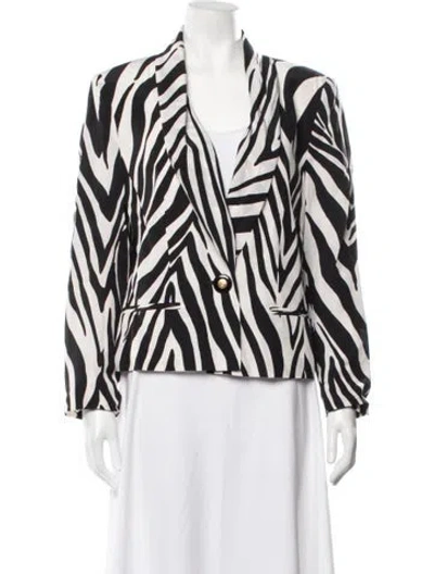 Pre-owned Louis Fèraud Silk Animal Print Blazer In Black