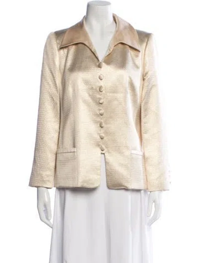Pre-owned Louis Fèraud Silk Blazer In Gold