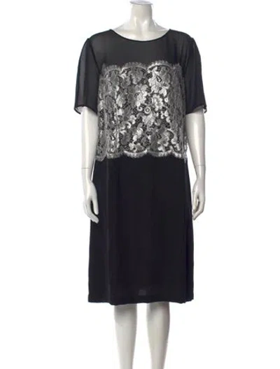 Pre-owned Louis Fèraud Silk Knee-length Dress In Black