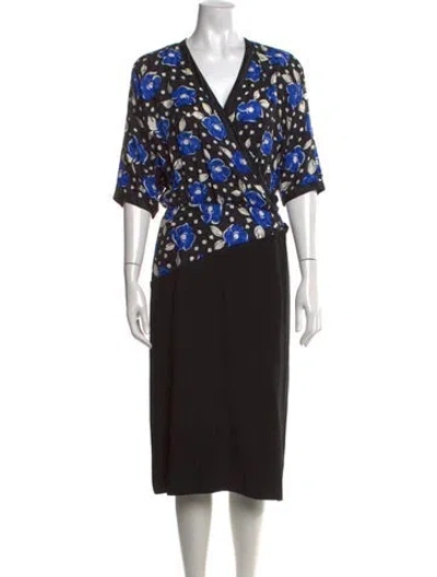 Pre-owned Louis Fèraud Silk Knee-length Dress In Black