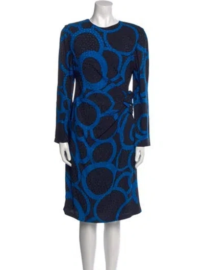 Pre-owned Louis Fèraud Silk Knee-length Dress In Blue
