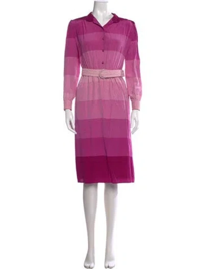 Pre-owned Louis Fèraud Silk Knee-length Dress In Pink