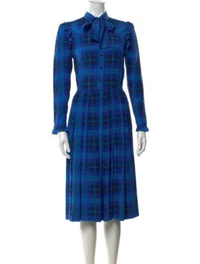 Pre-owned Louis Fèraud Silk Midi Length Dress In Blue