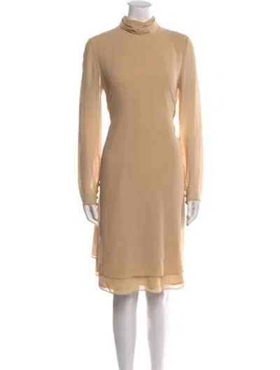 Pre-owned Louis Fèraud Silk Midi Length Dress In Neutral