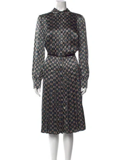Pre-owned Louis Fèraud Silk Midi Length Dress W/ Tags In Multicolor