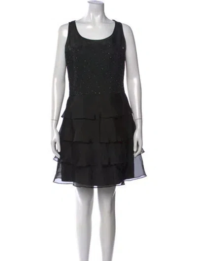 Pre-owned Louis Fèraud Silk Mini Dress In Black