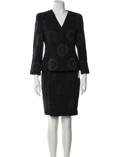 Pre-owned Louis Fèraud Silk Printed Skirt Set In Blue