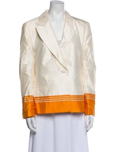 Pre-owned Louis Fèraud Silk Striped Blazer In Blue