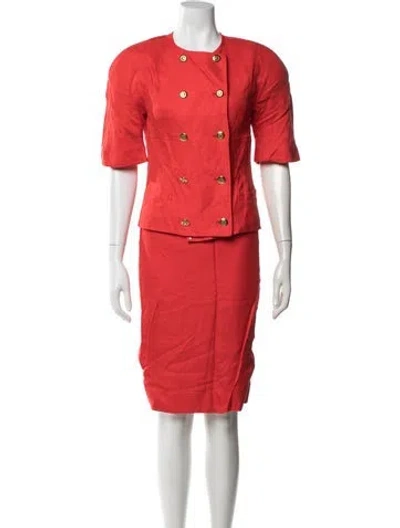 Pre-owned Louis Fèraud Skirt Suit In Red