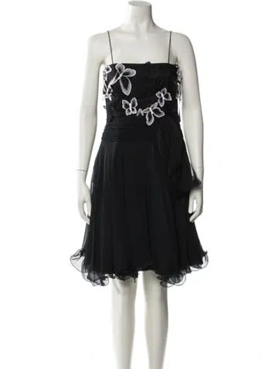 Pre-owned Louis Fèraud Square Neckline Knee-length Dress In Blue