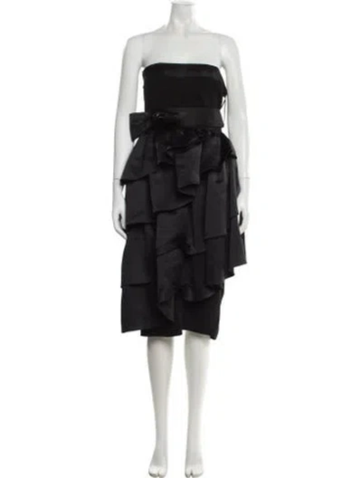 Pre-owned Louis Fèraud Strapless Mini Dress In Black