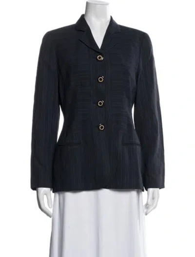 Pre-owned Louis Fèraud Striped Blazer In Blue