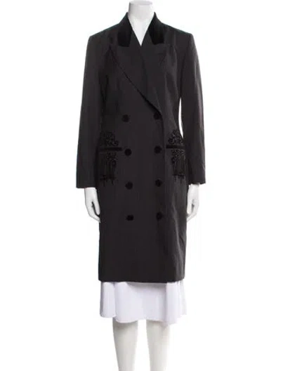 Pre-owned Louis Fèraud Striped Coat In Black
