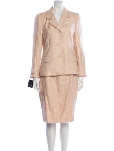 Pre-owned Louis Fèraud Striped Skirt Set In Pink