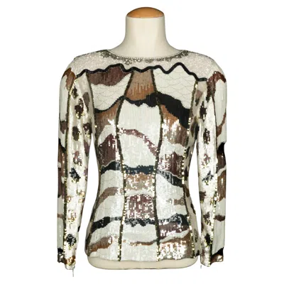 Pre-owned Louis Fèraud Louis Feraud Top Haute Couture 1987 In Sand