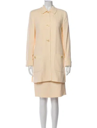 Pre-owned Louis Fèraud Tweed Pattern Dress Set In Neutral