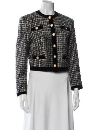 Pre-owned Louis Fèraud Tweed Tweed Pattern Jacket In Black