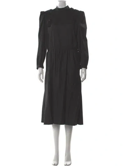 Pre-owned Louis Fèraud Velvet Midi Length Dress In Gray