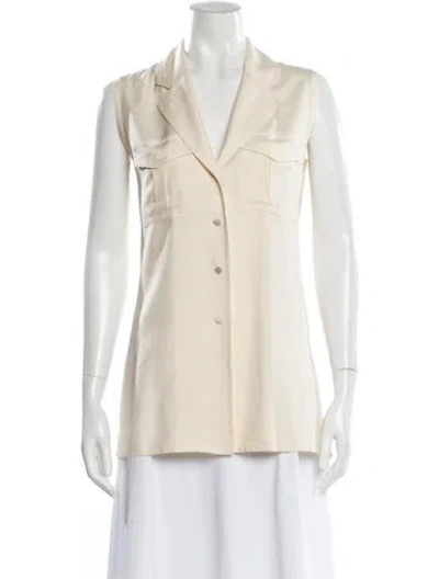 Pre-owned Louis Fèraud Vintage 1980's Button-up Top In Neutral