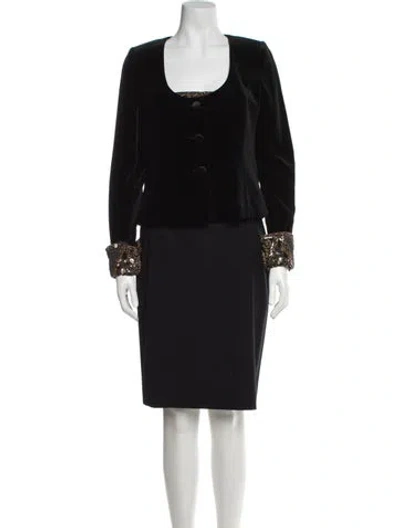 Pre-owned Louis Fèraud Vintage 1980's Skirt Suit In Black