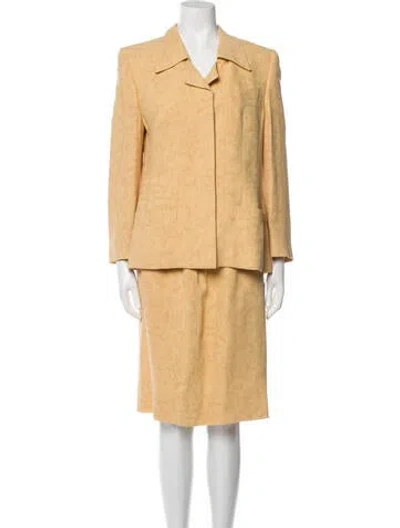 Pre-owned Louis Fèraud Vintage 1980's Skirt Suit In Yellow