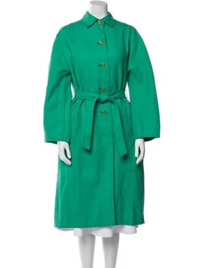 Pre-owned Louis Fèraud Vintage 1980's Trench Coat In Green