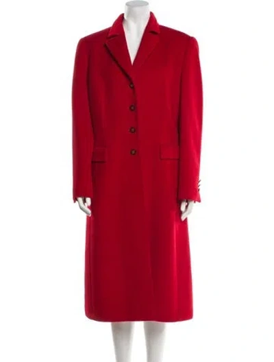 Pre-owned Louis Fèraud Vintage Angora Coat In Red