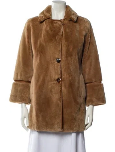 Pre-owned Louis Fèraud Vintage Faux Fur Coat In Brown